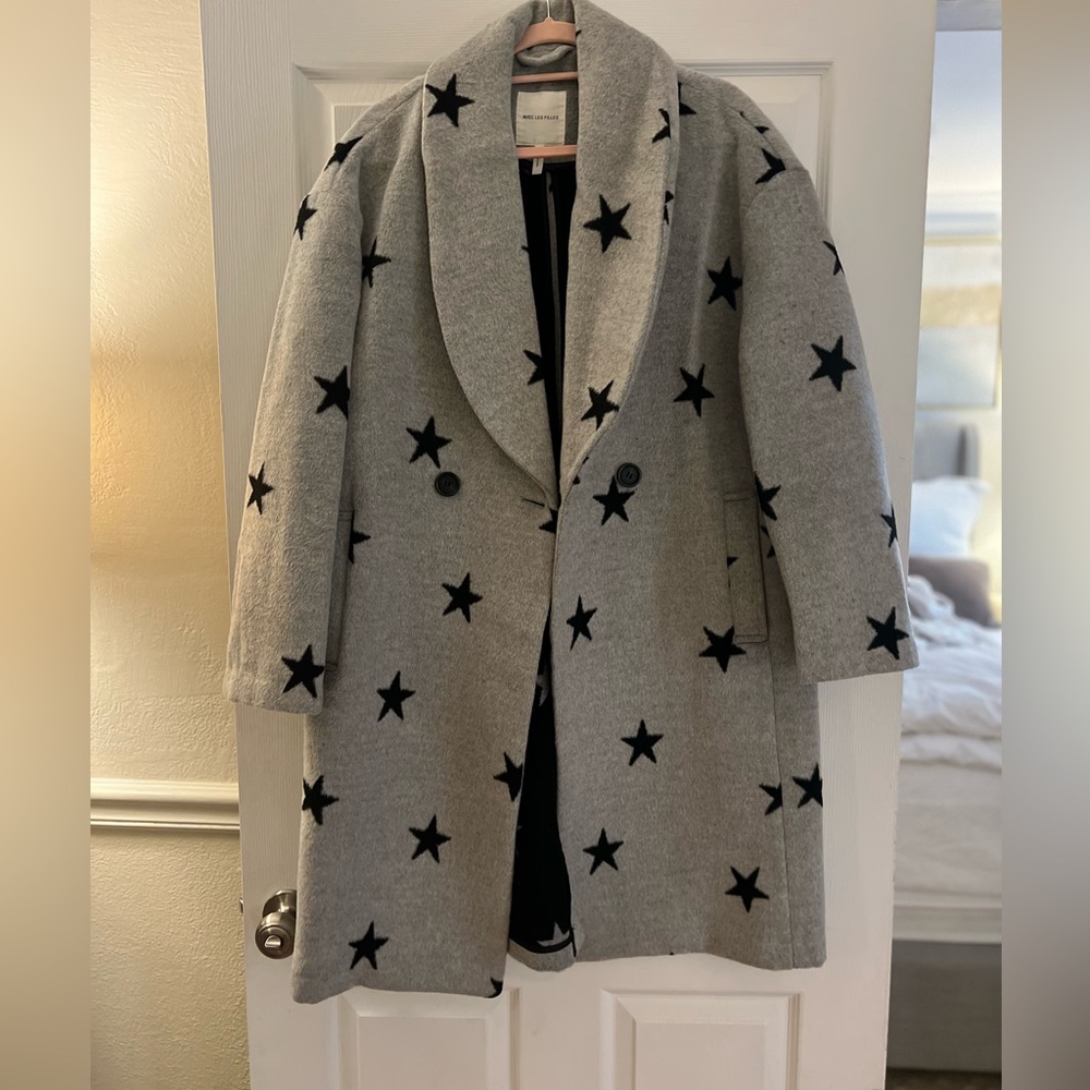 Avec Les Filles star Print Oversized Coat